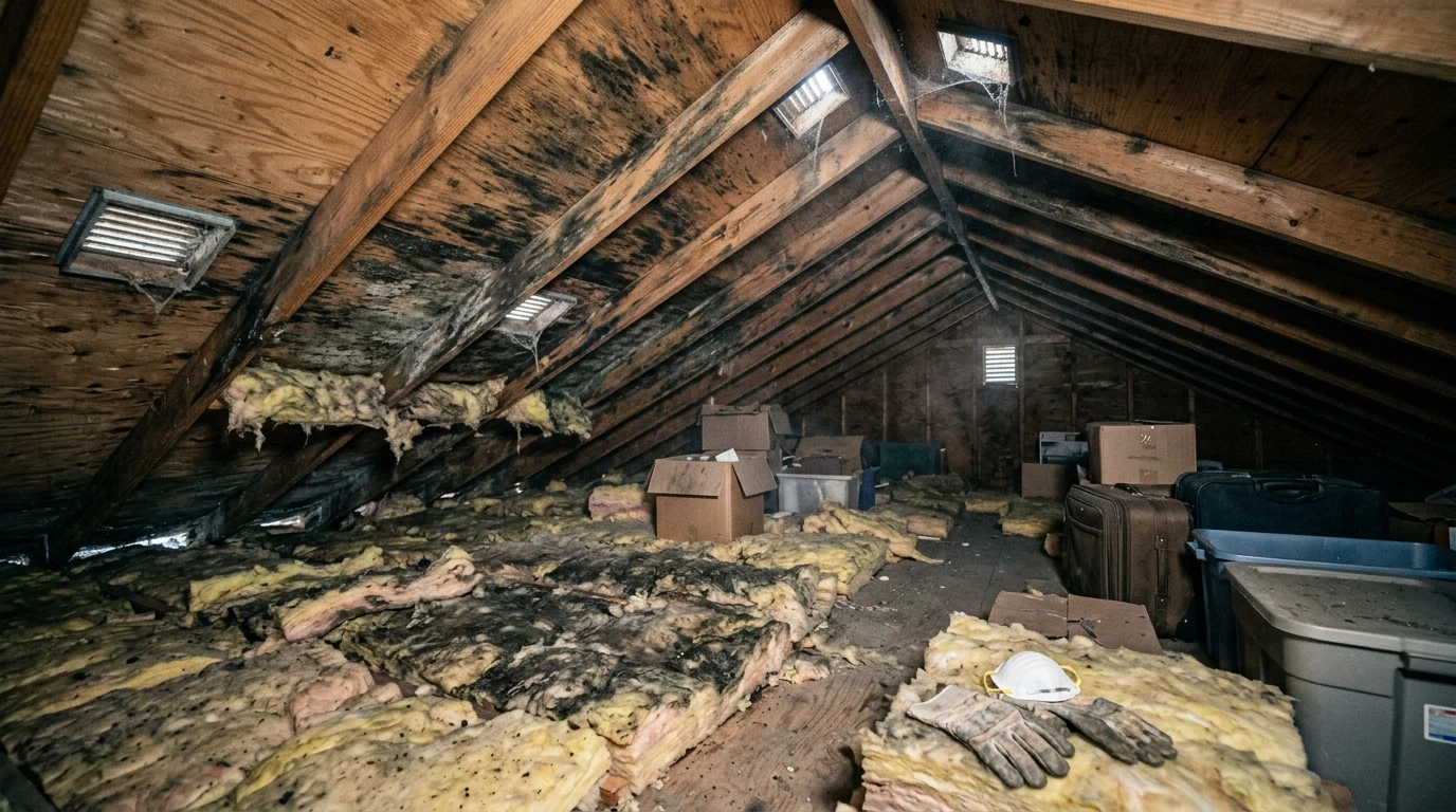 attic mold removal - Condensation from Poor Ventilation
