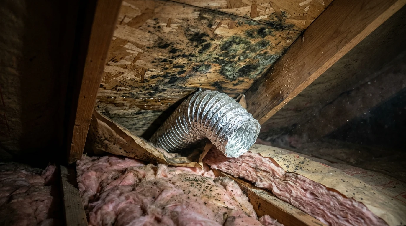 attic mold removal - Bathroom and Kitchen Exhaust Venting Into the Attic