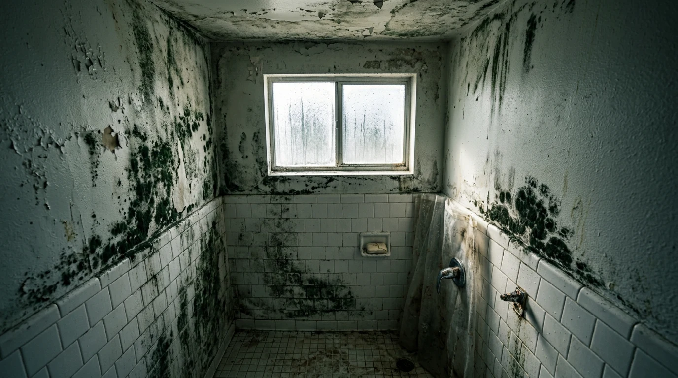 black mold in shower - Persistent Moisture and Humidity