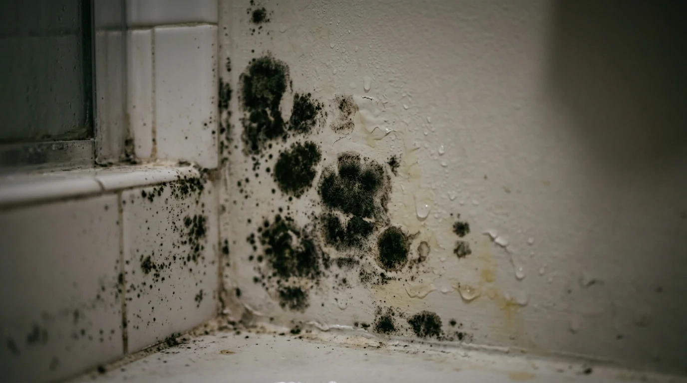 black mold in shower - Inadequate Bathroom Ventilation
