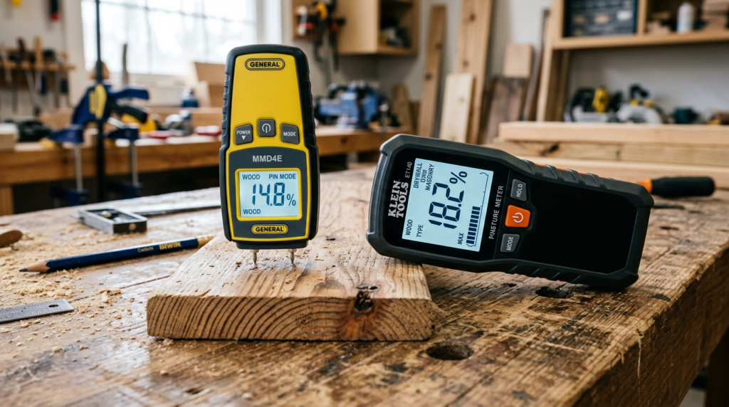 Pin-type and pinless moisture meters for home mold detection