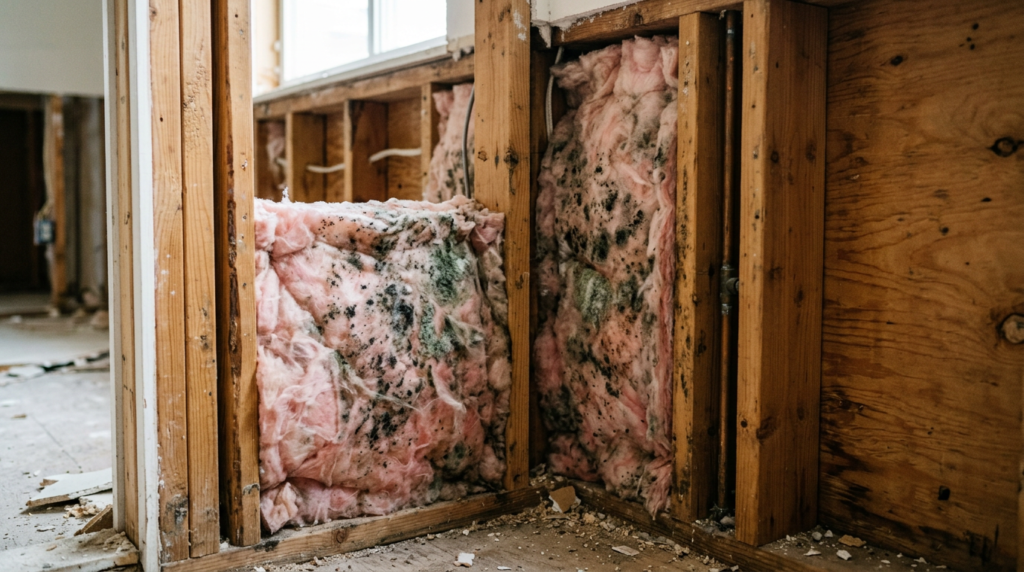 Mold on insulation - identification and removal
