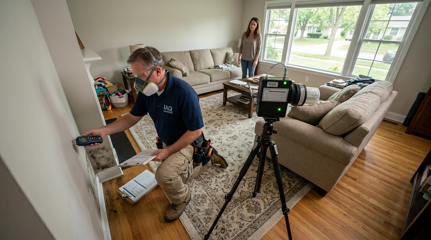 professional mold inspection - Step 4: Air Sampling for Mold Spores