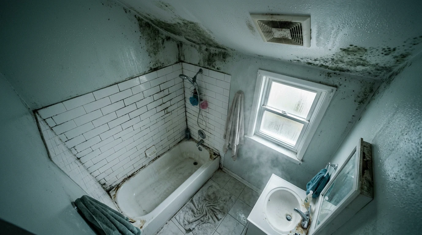 remove mold from bathroom ceiling - Poor Ventilation Is the Primary Cause