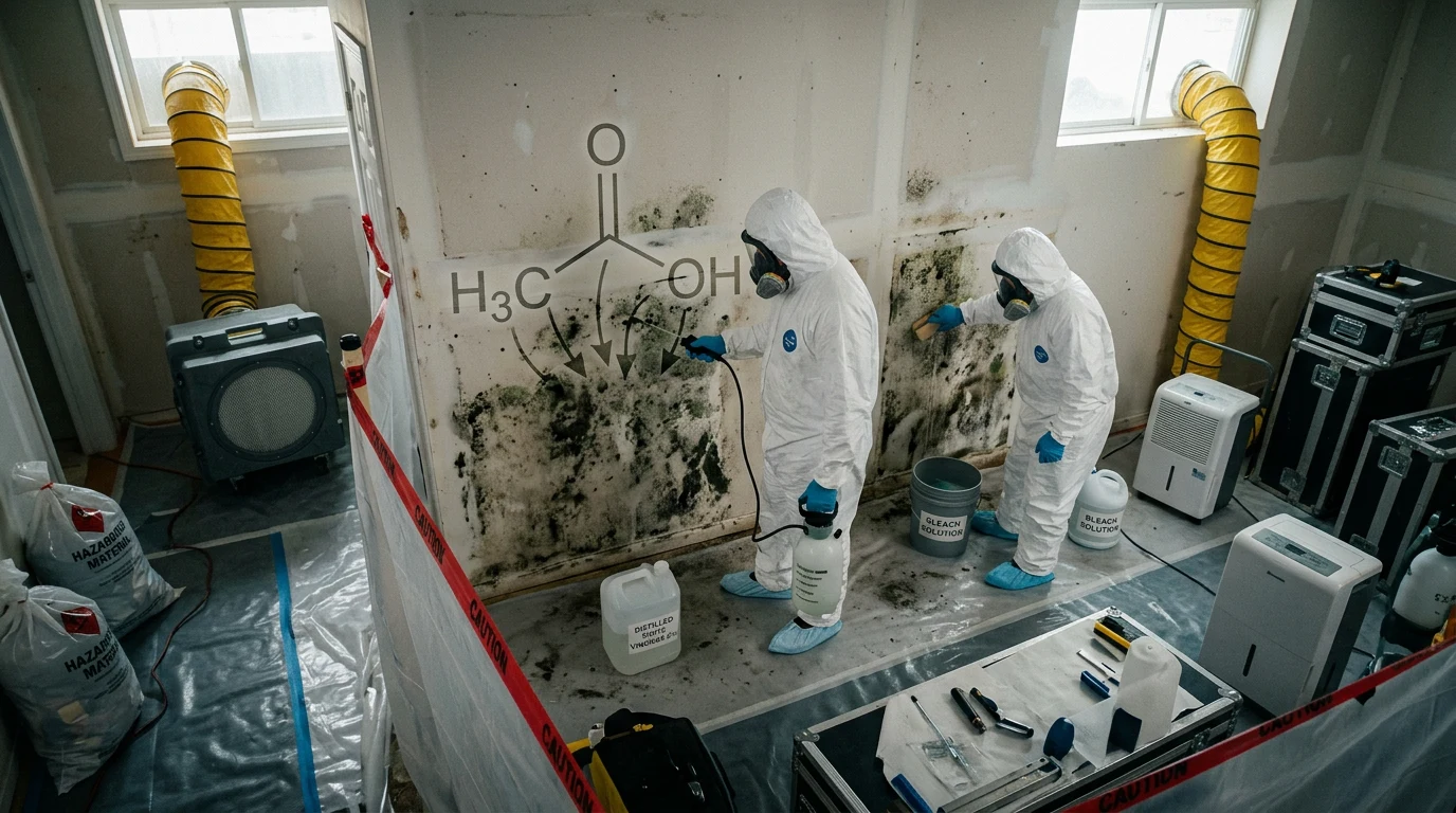 vinegar vs bleach mold - How Vinegar Kills Mold: The Chemistry