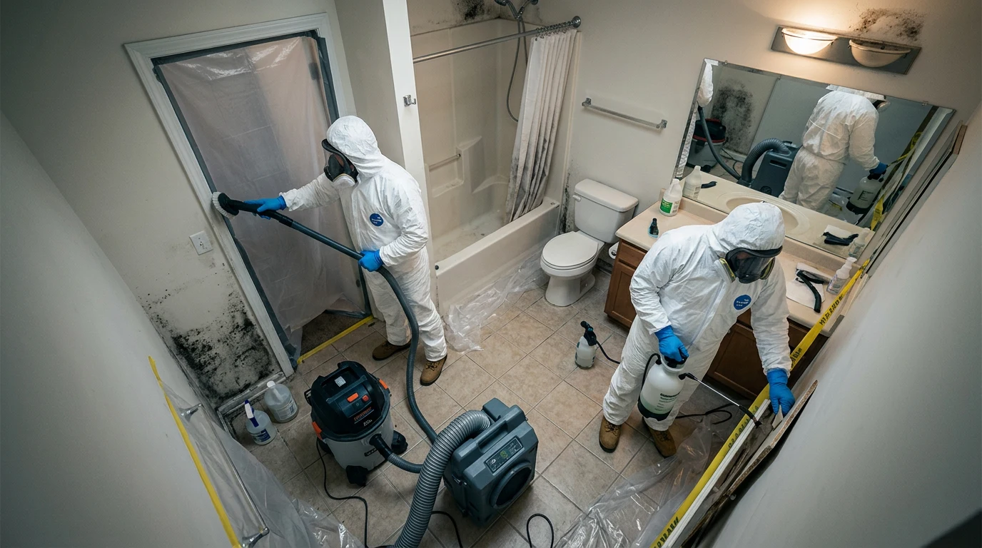 mold remediation cost breakdown - Bathroom: $500-$1,500