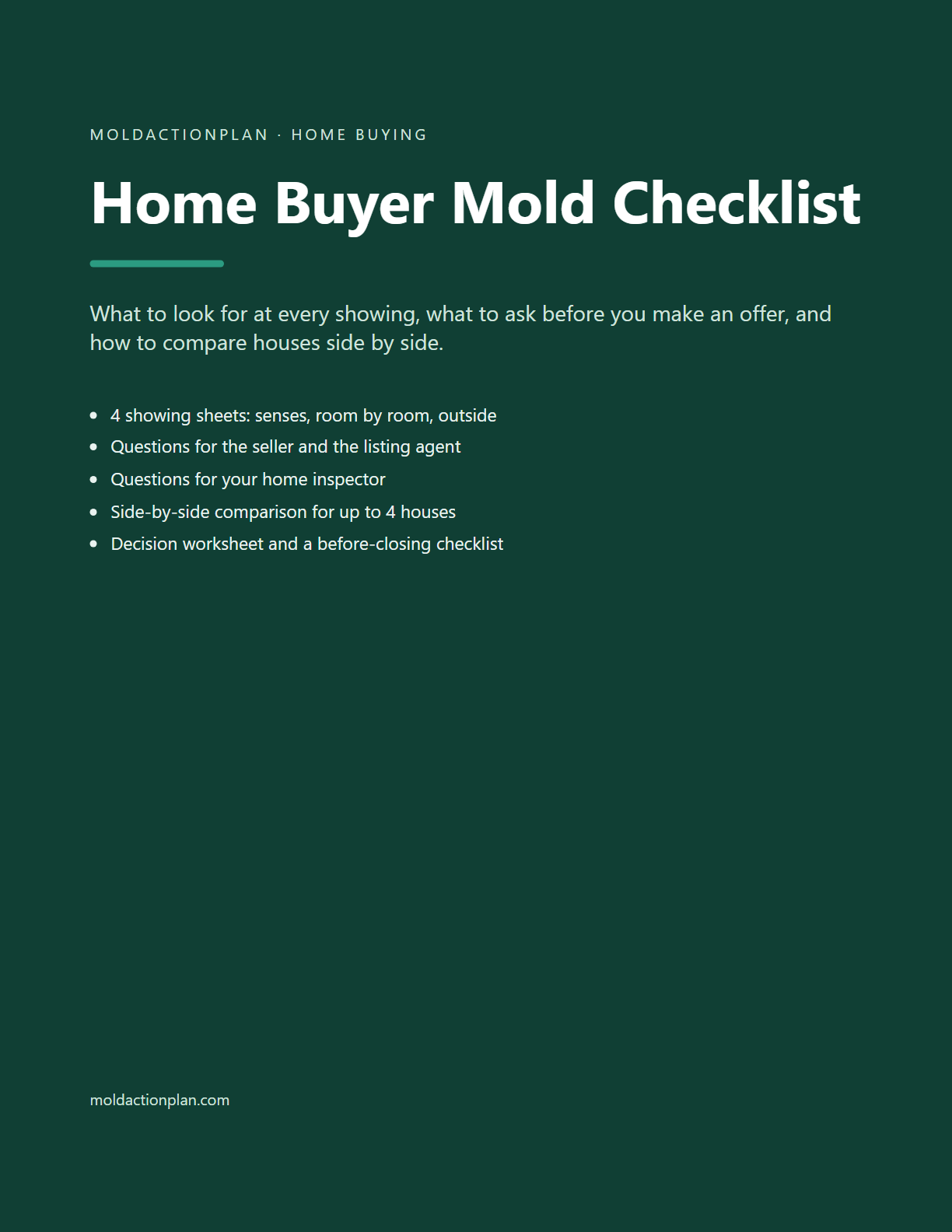 Home Buyer Mold Checklist cover