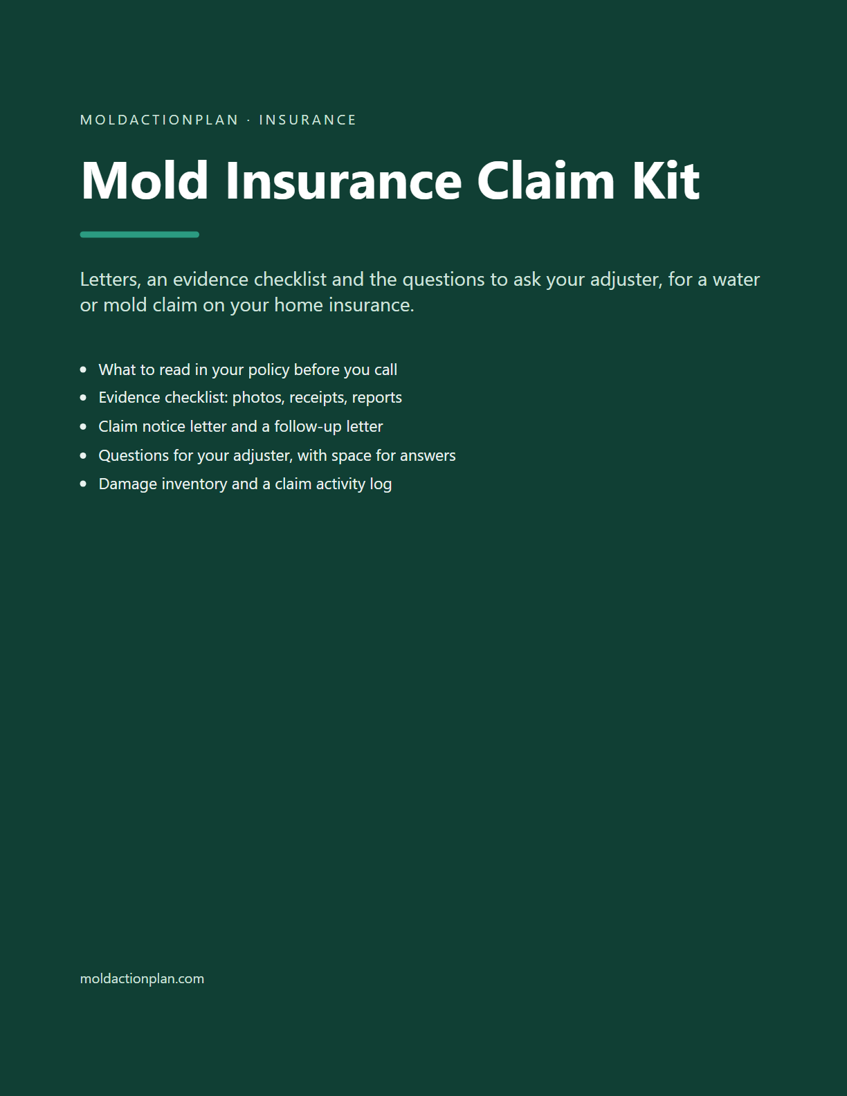 Mold Insurance Claim Kit cover
