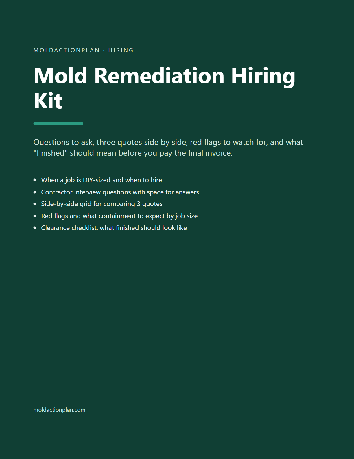 Mold Remediation Hiring Kit cover