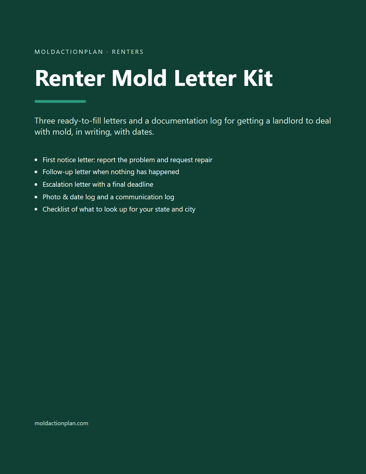 Renter Mold Letter Kit cover